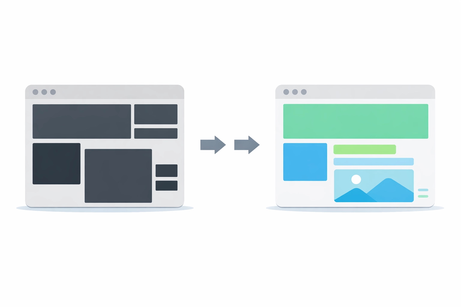 Before and after website optimization showing improved responsive web design Venice FL