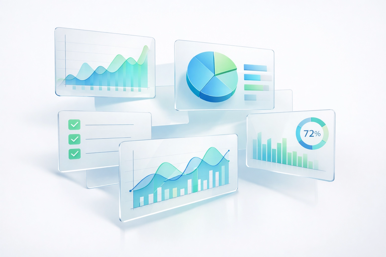Data analytics and performance charts for janitorial business proposals