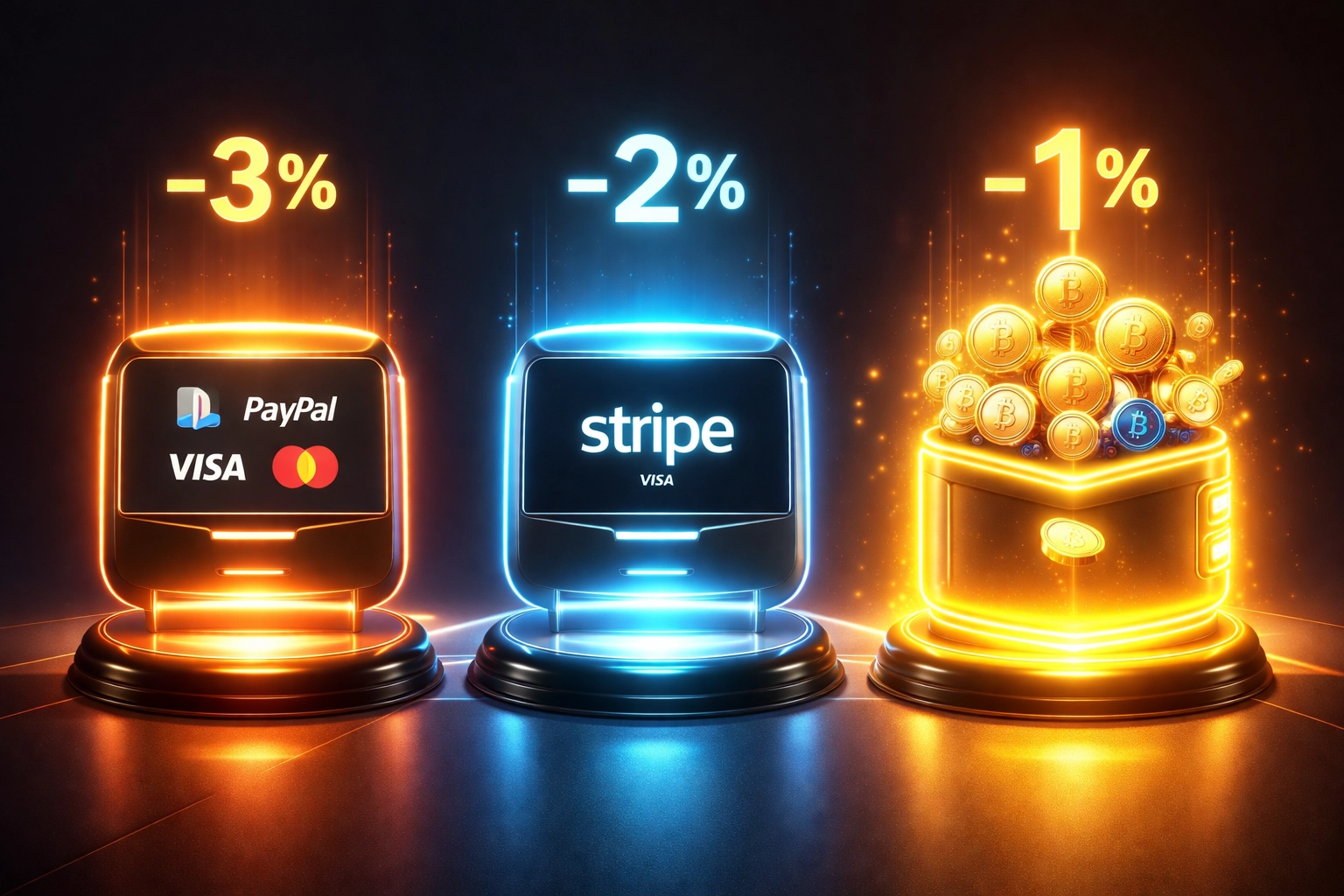 Comparison of Web3 payment platforms highlighting Larecoin as the lowest fee crypto solution for merchants