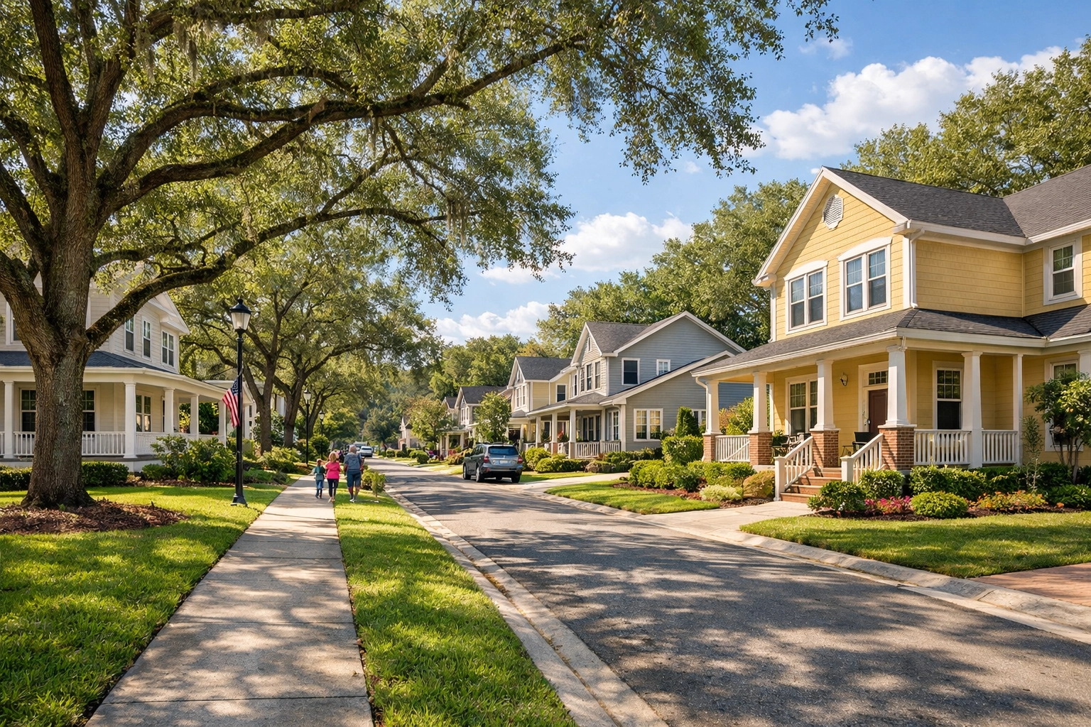 Gainesville suburban neighborhood with family homes and tree-lined streets