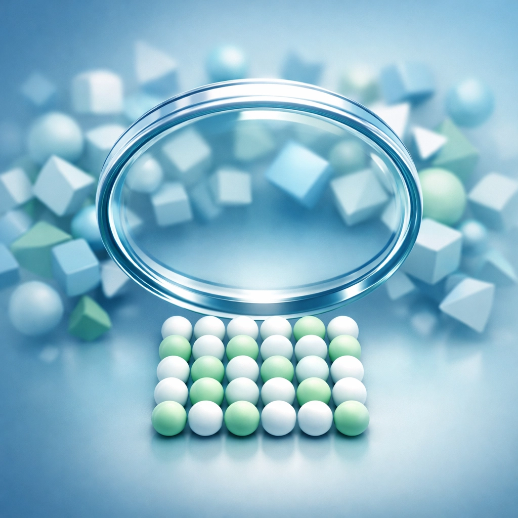 A lens transforming disorganized data into a structured grid during an AI readiness assessment.