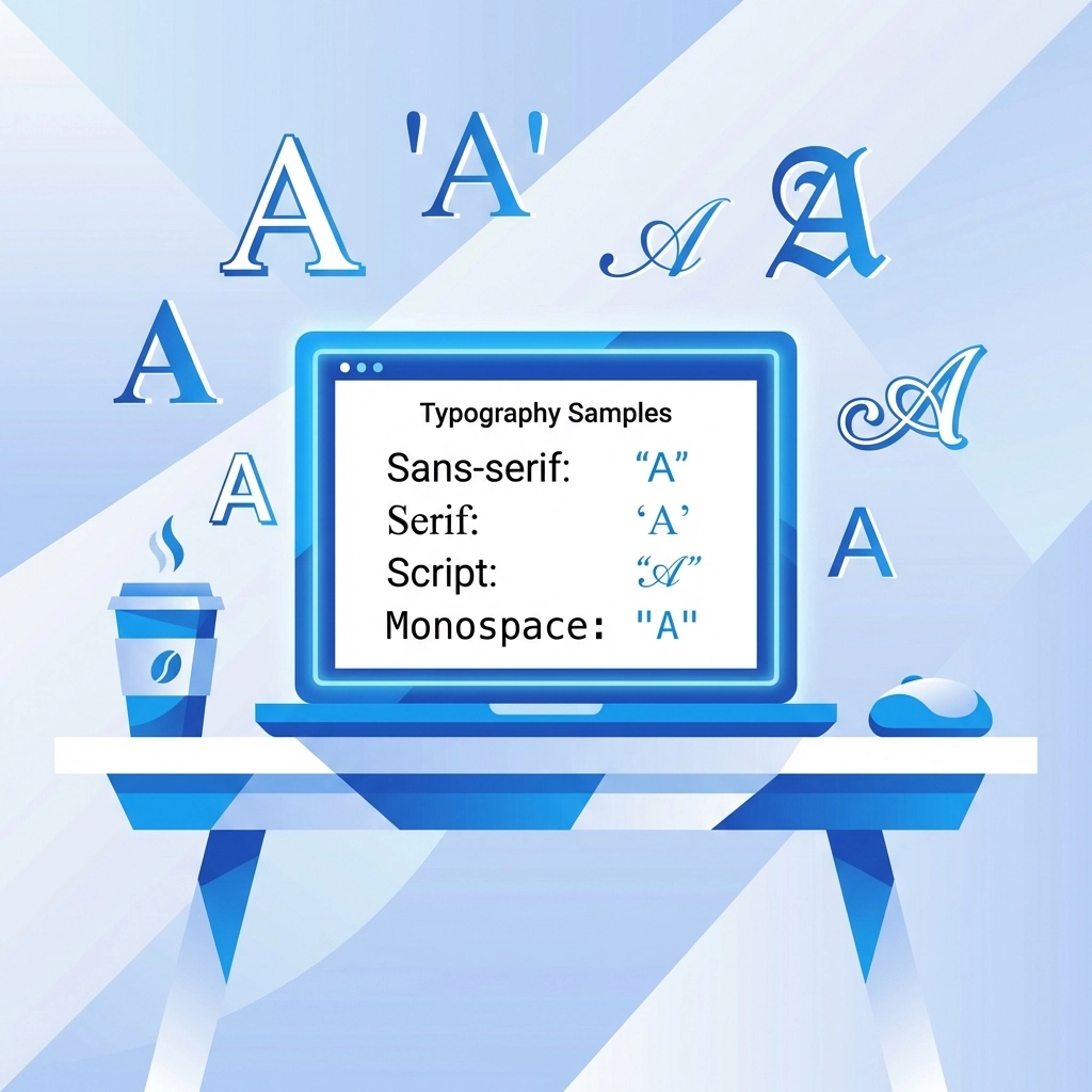Laptop displaying various font samples, illustrating the importance of font choice for professional online branding