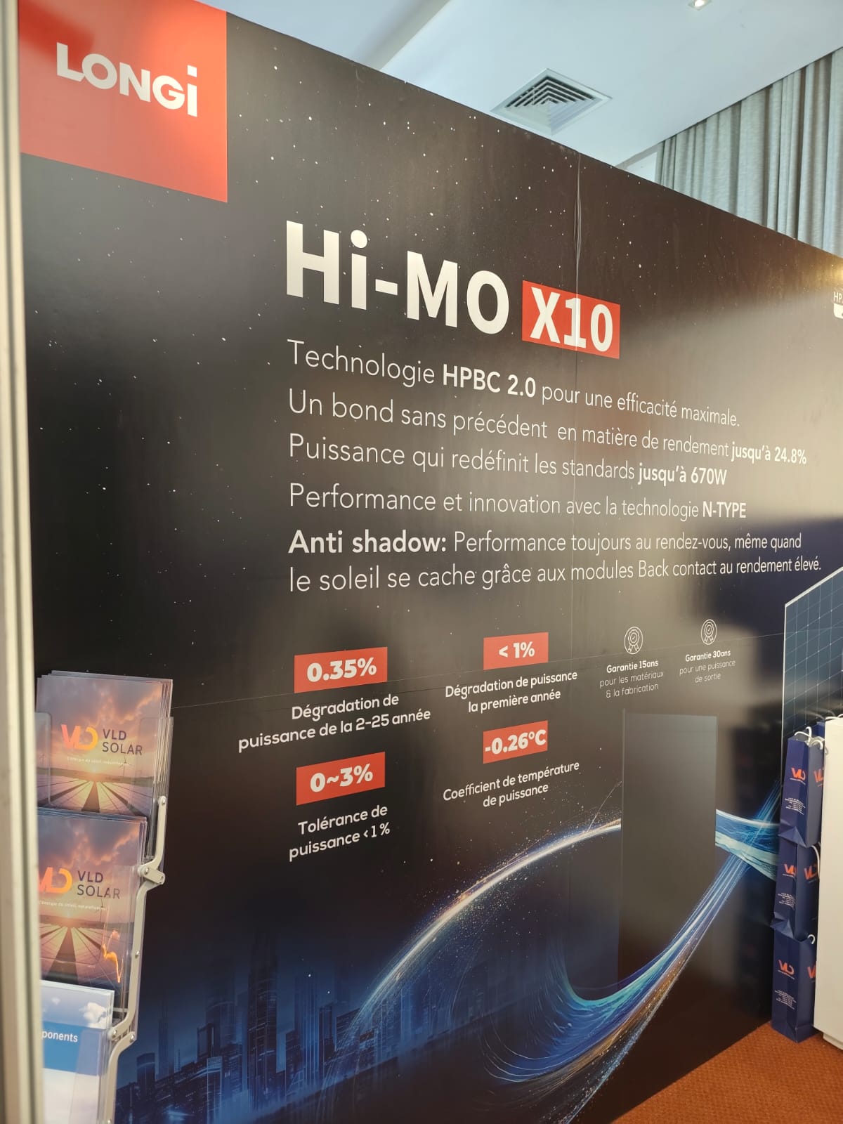 LONGI Hi-MO X10 solar panel technology display