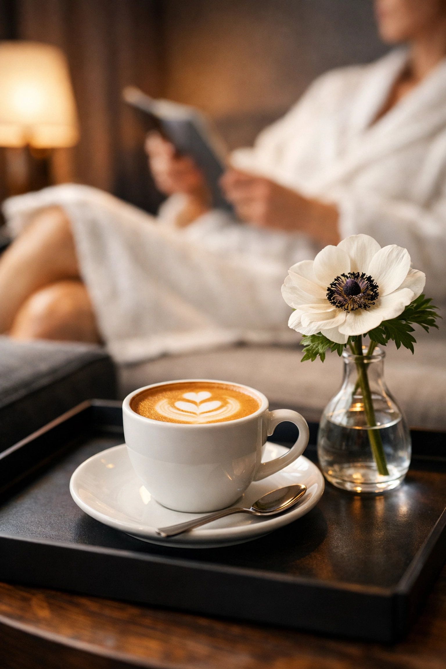 Luxury hotel guest room detail illustrating the premium guest experience driven by a smart booking engine.