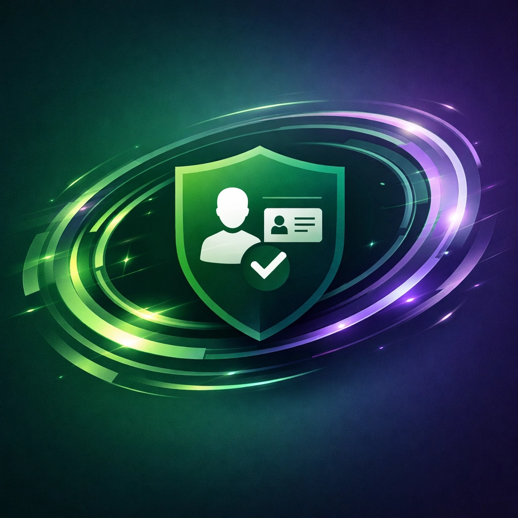 Digital icon representing streamlined HGV driver onboarding and logistics operational efficiency.