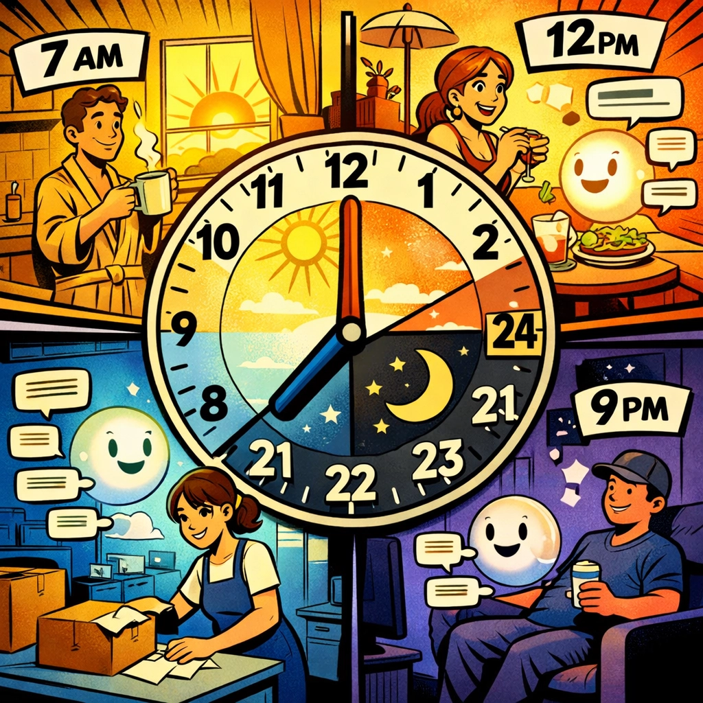 24/7 AI customer support handling messages at all hours while small business owner focuses on other tasks