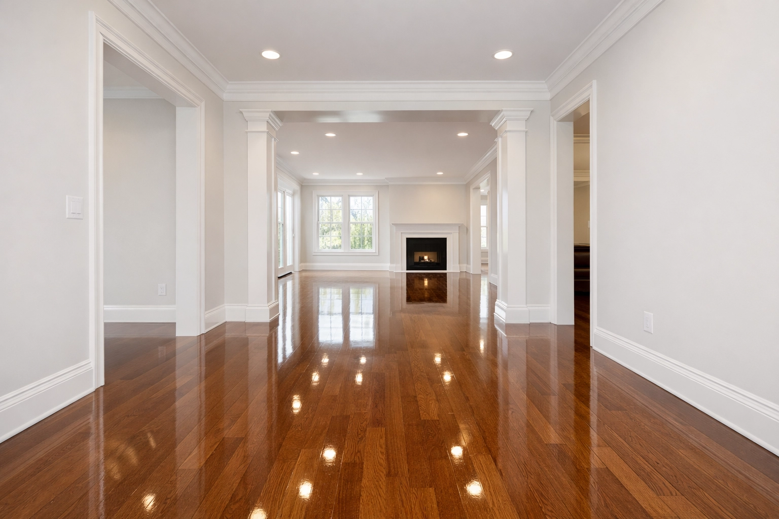 Pristine empty home interior after a professional move-in or deep cleaning Lowell session.