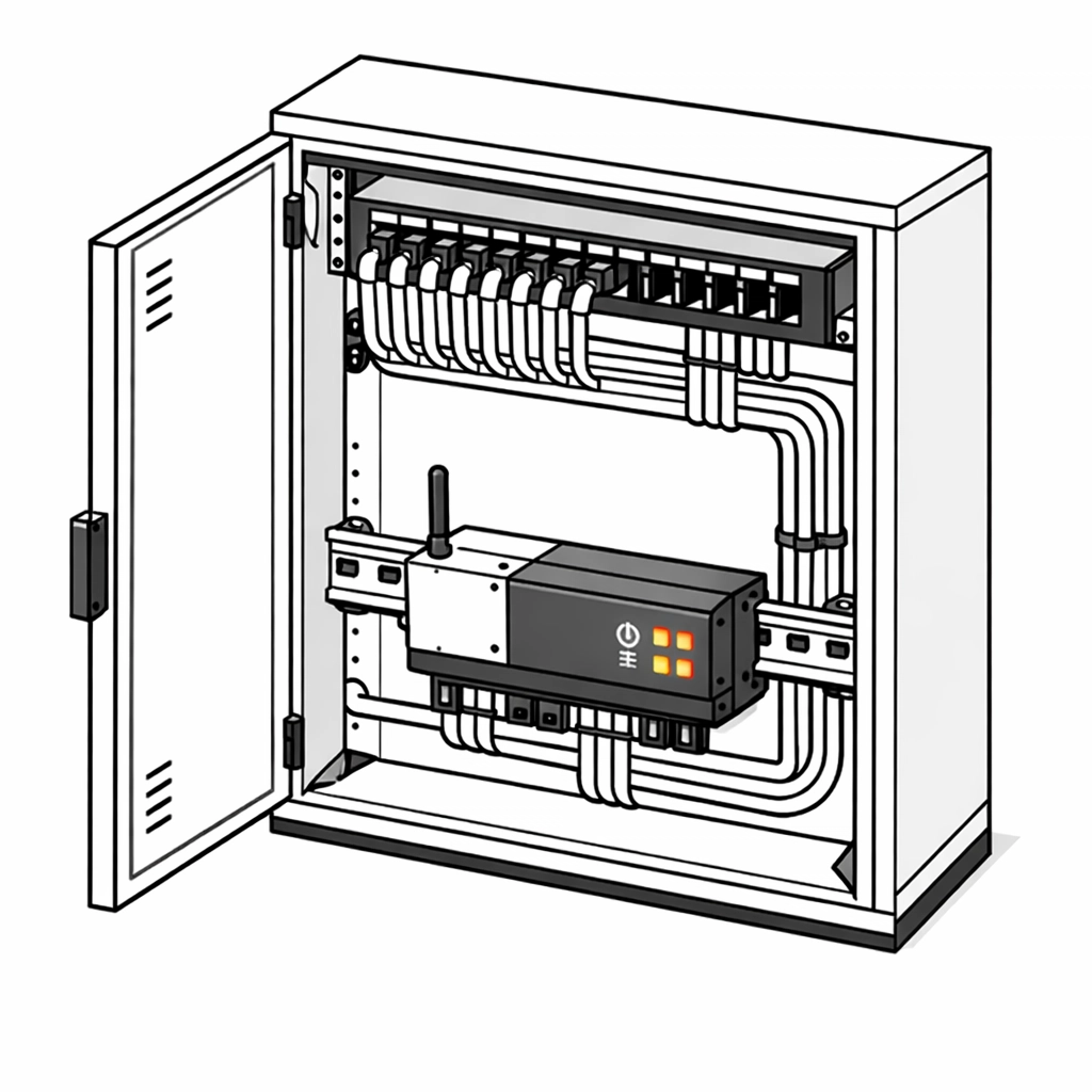 Netzwerkverkabelung und Smart-Home-Modul im Multimedia-Verteiler für sanierte Wiener Altbauten.