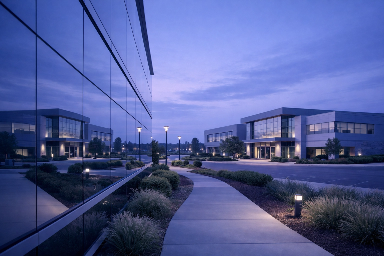 Modern commercial building in Alabama representing regional market stability and professional valuations.