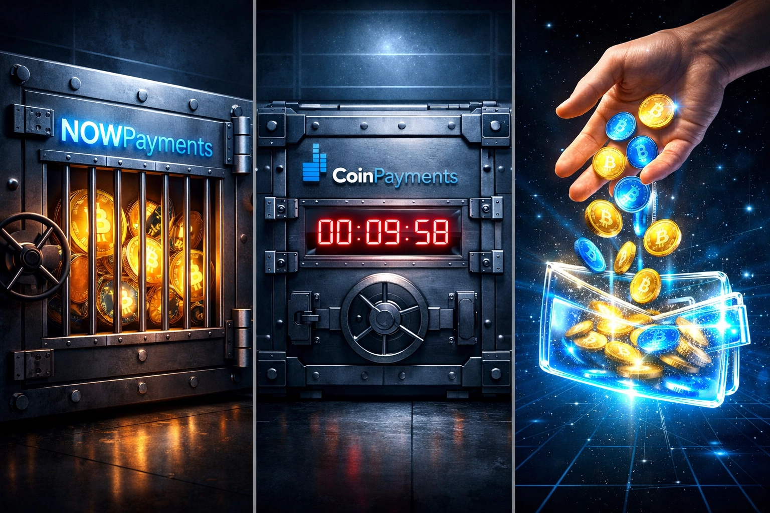 Custodial crypto wallets vs self-custody comparison: NOWPayments and CoinPayments vs Larecoin