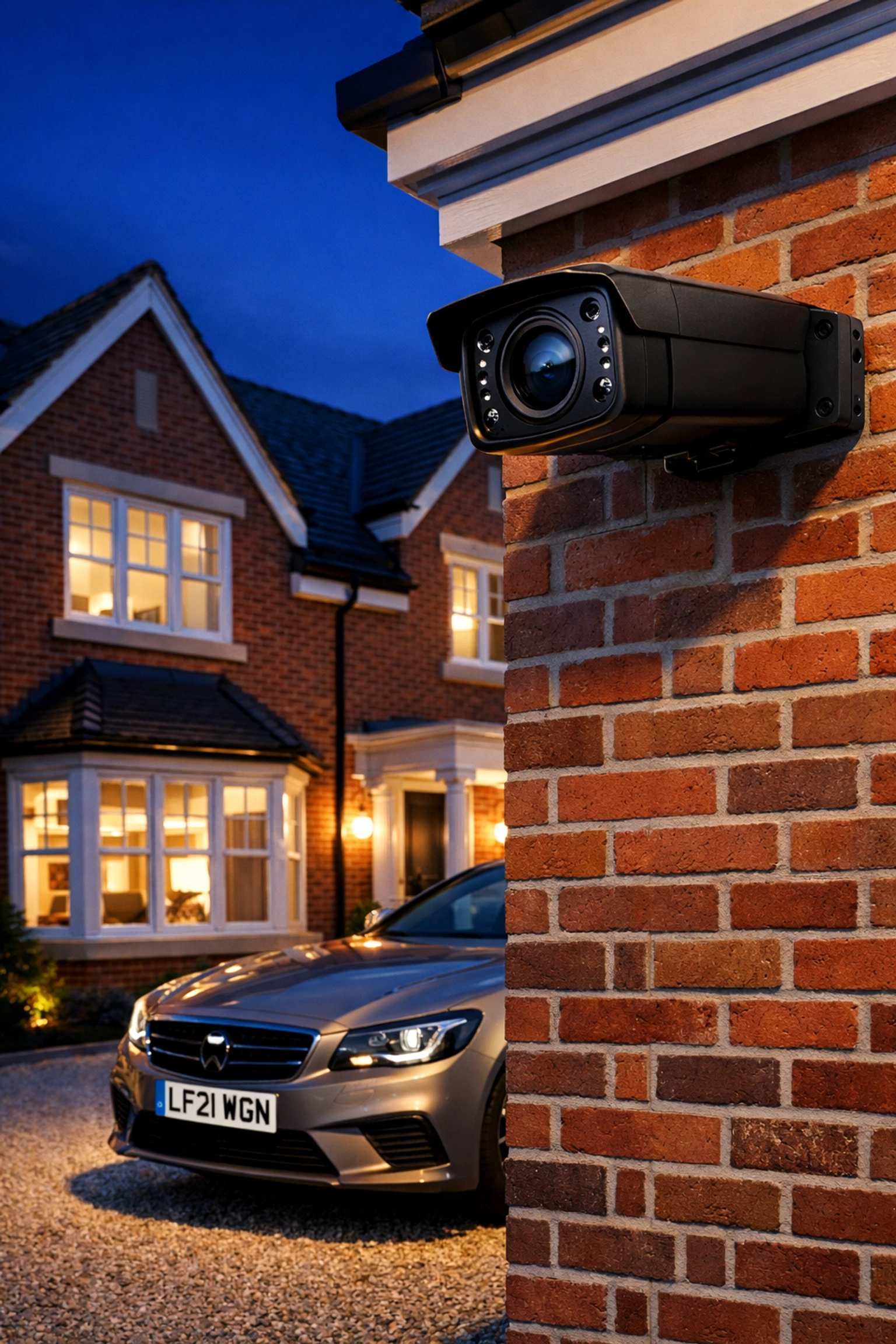 High-definition NVR IP camera system installed on the exterior of a Bournemouth house.