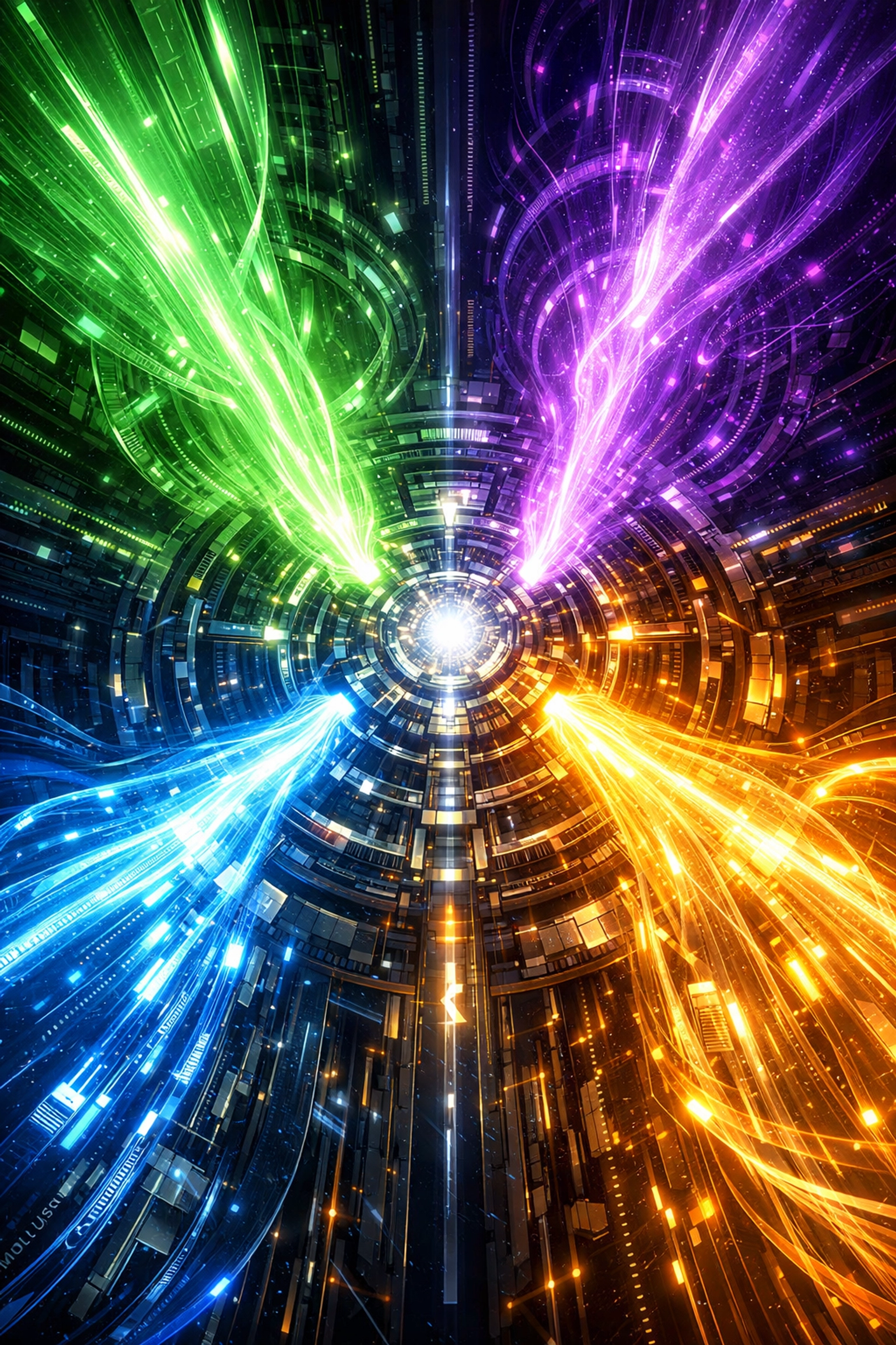 Conceptual engine showing the four pillars of specialized AI: autonomy, reasoning, tool-use, and memory.