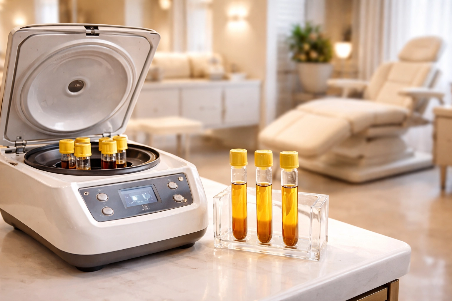 Platelet-rich plasma (PRP) therapy setup for advanced hair restoration in Albuquerque clinic