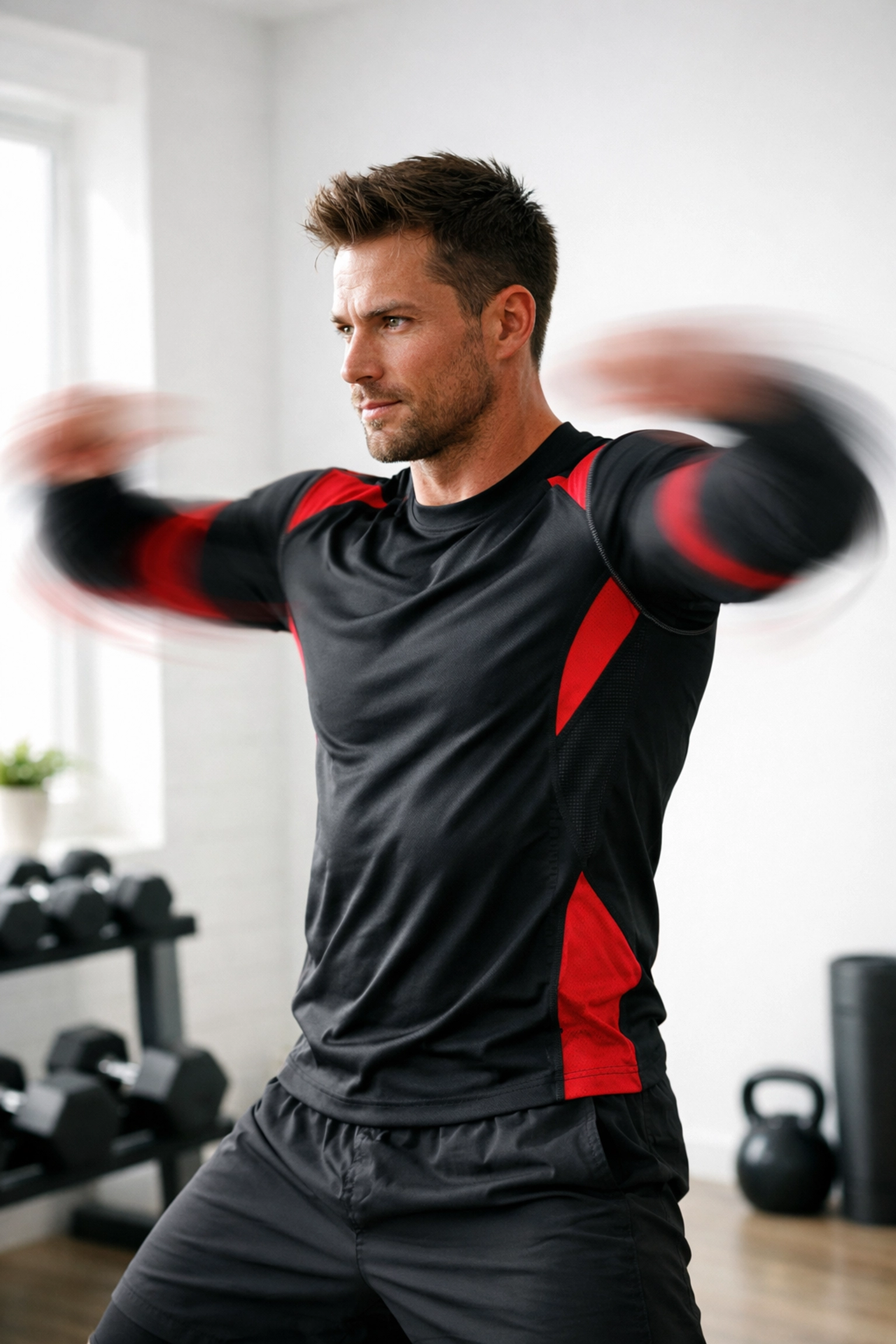 Dynamic warm-up routine for home calisthenics workout preventing injury