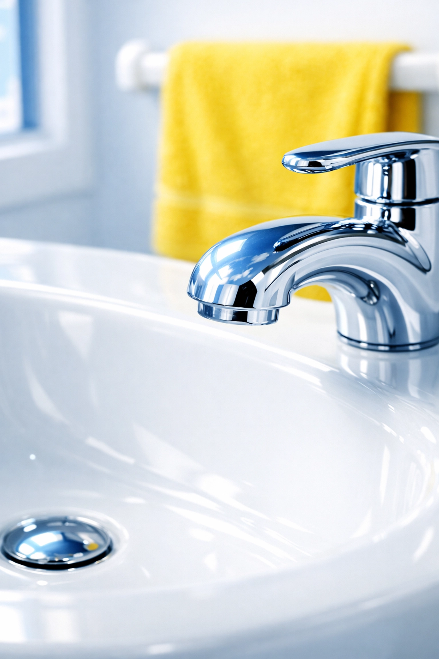 Streak-free chrome faucet and white porcelain sink after a professional deep cleaning in Leominster, MA.