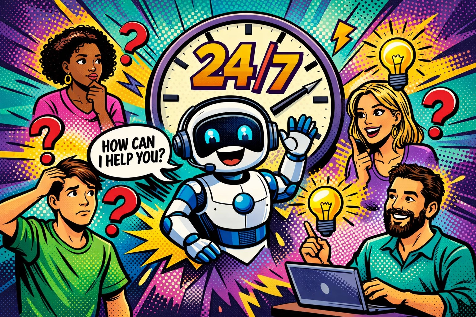 AI chatbot providing 24/7 customer service for small business automation
