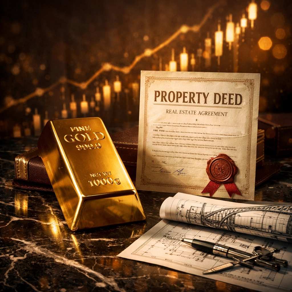 Tangible alternative assets including real estate deeds and infrastructure for portfolio diversification