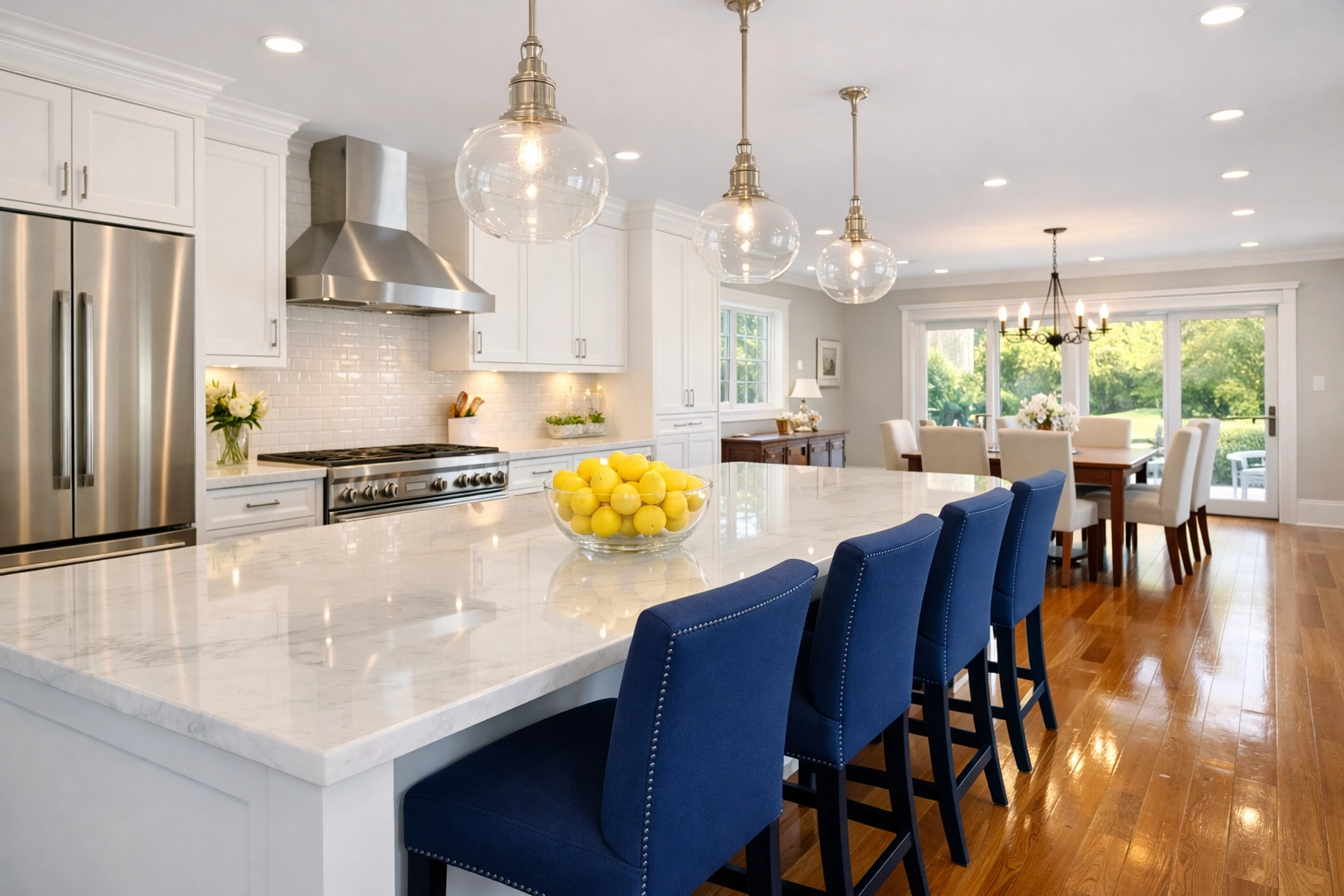 A spotless Burlington kitchen after a visit from a professional house cleaning service in Burlington.