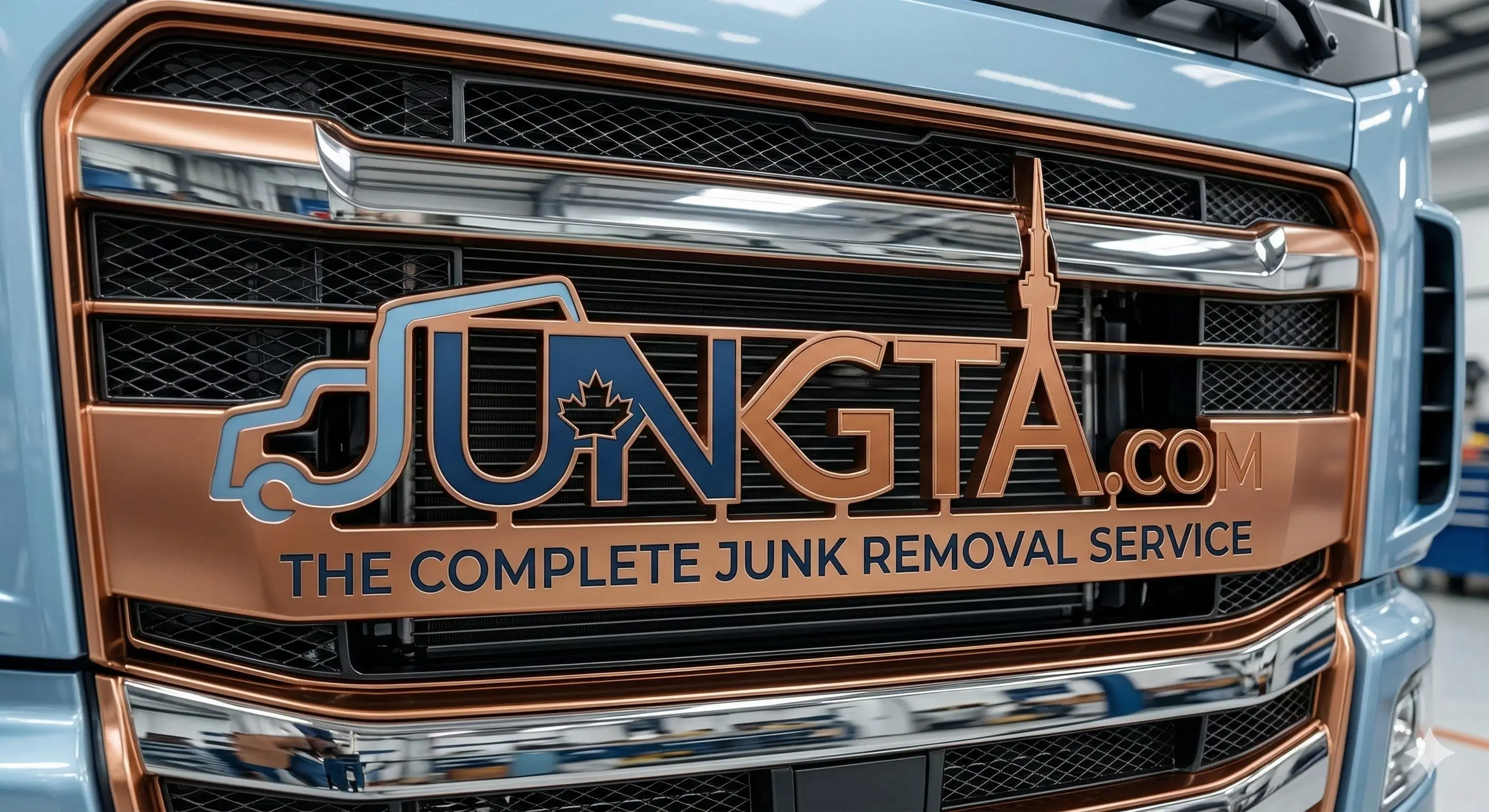 Close-up image of a Junk GTA service truck grill