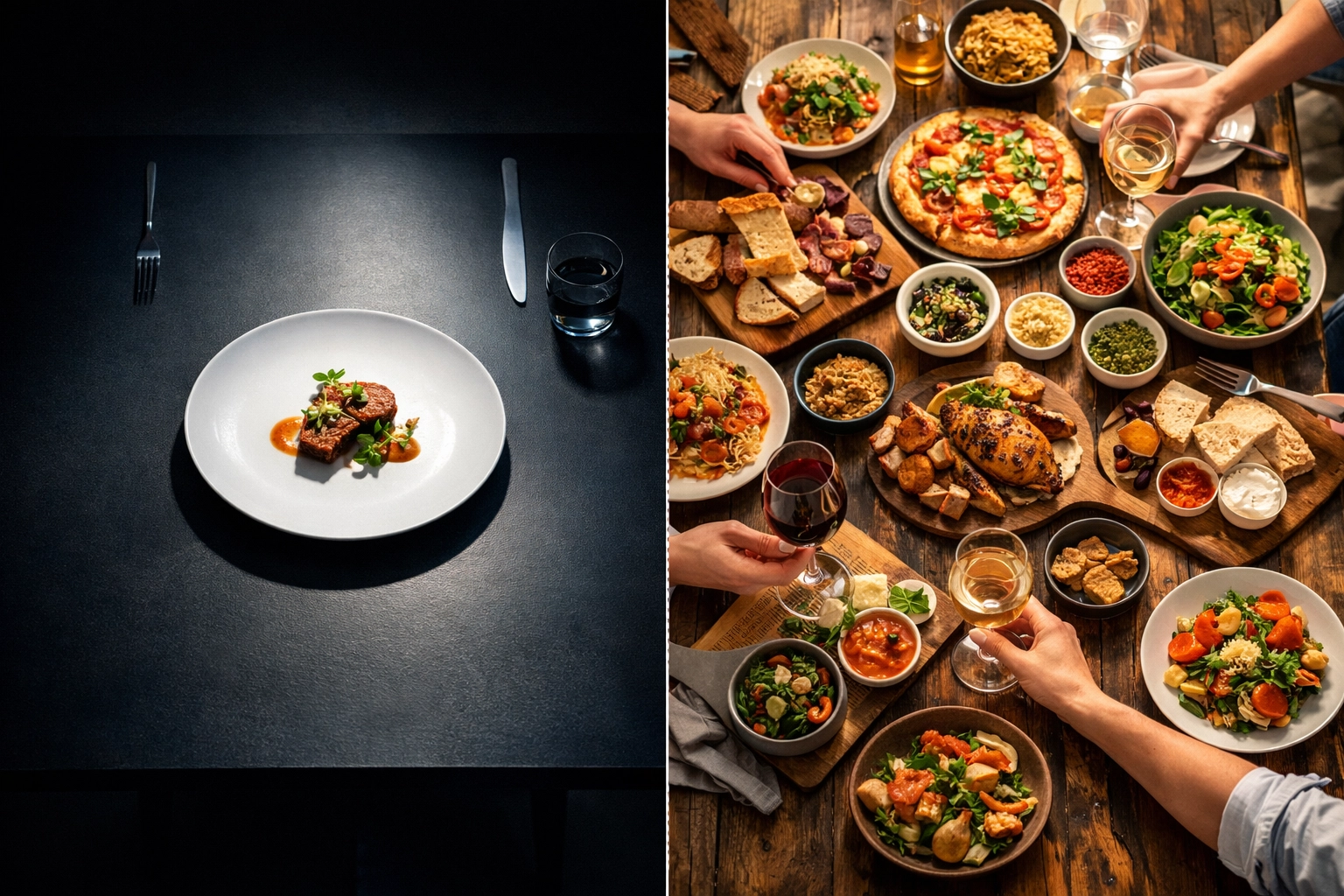 Single dish versus variety of options illustrating independent agent choice in Cincinnati