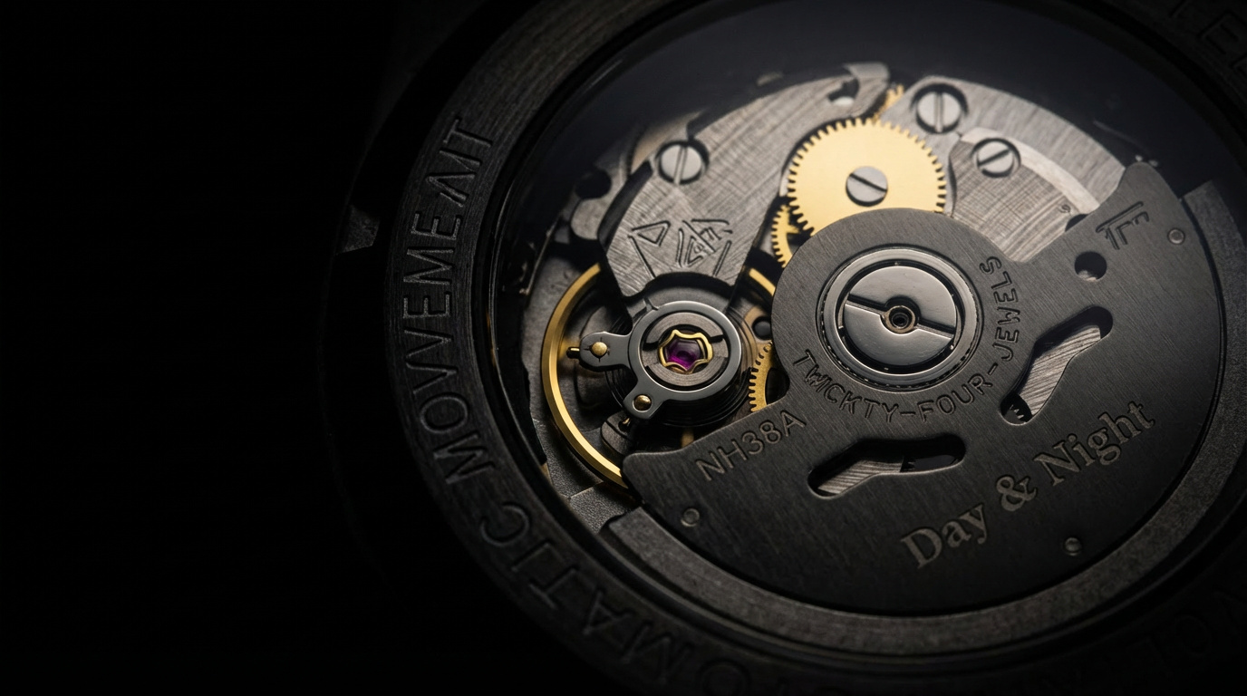 Day & Night Watch Co. movement close-up