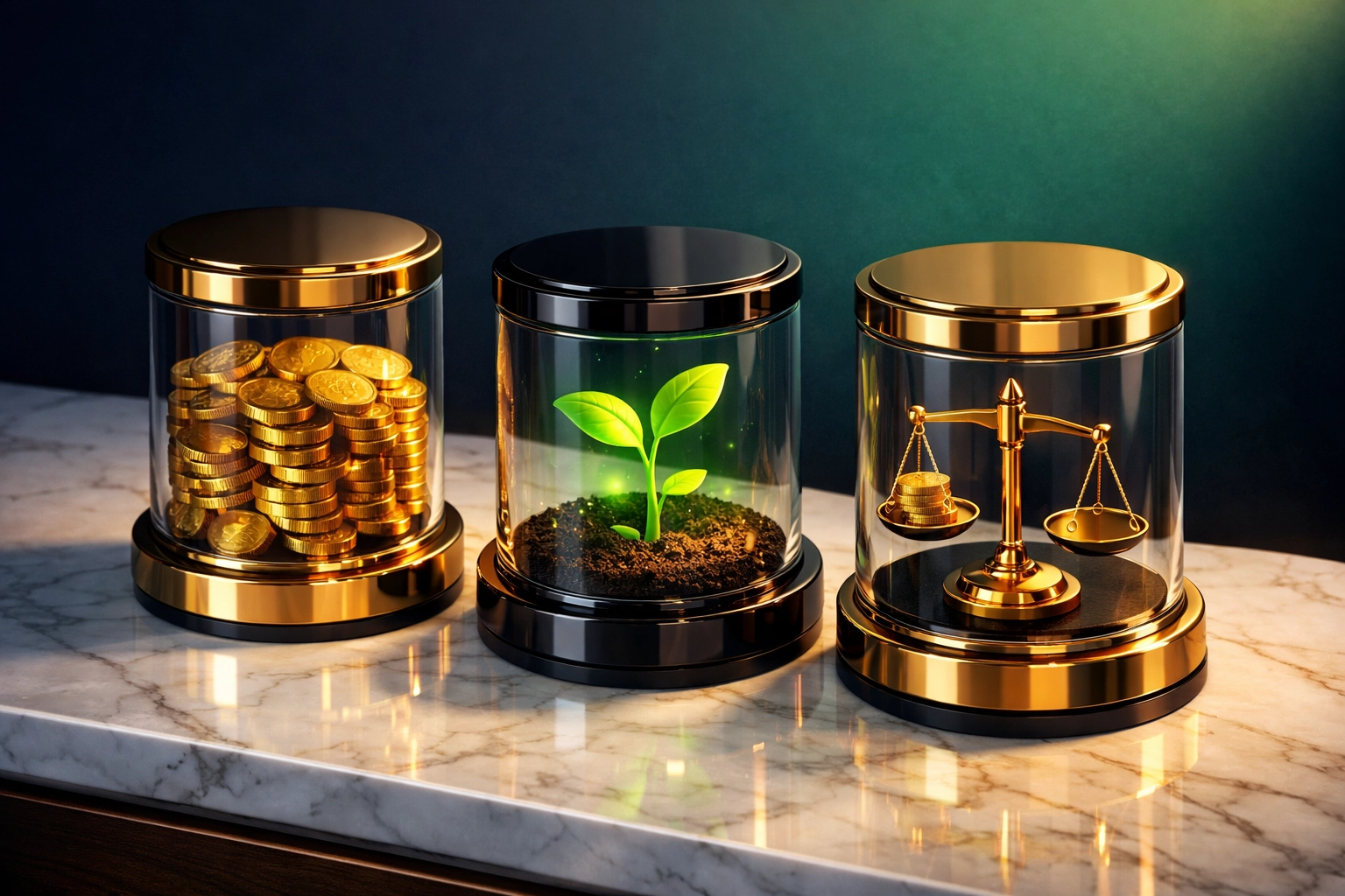 Visualizing key dividend metrics like yield, growth, and payout ratio for stock market investing.