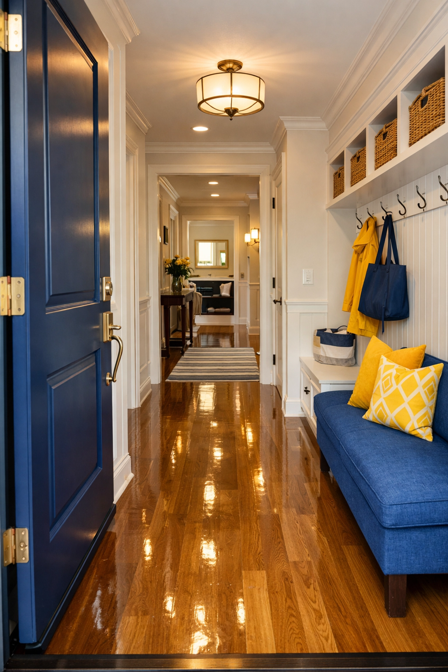 Clean and organized foyer showing the results of Weekly House Cleaning Grafton MA.