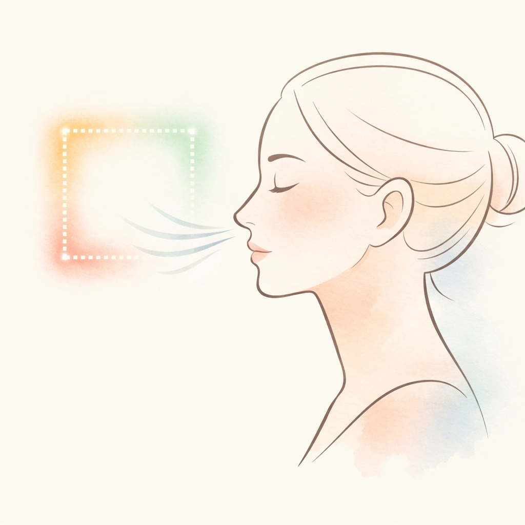 Person practicing box breathing exercise for nervous system regulation and stress relief