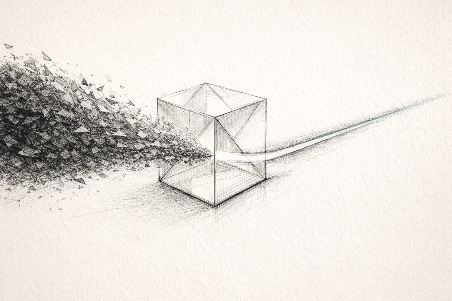 Complex data noise transforming into a clear golden path, illustrating efficient brand information transfer.