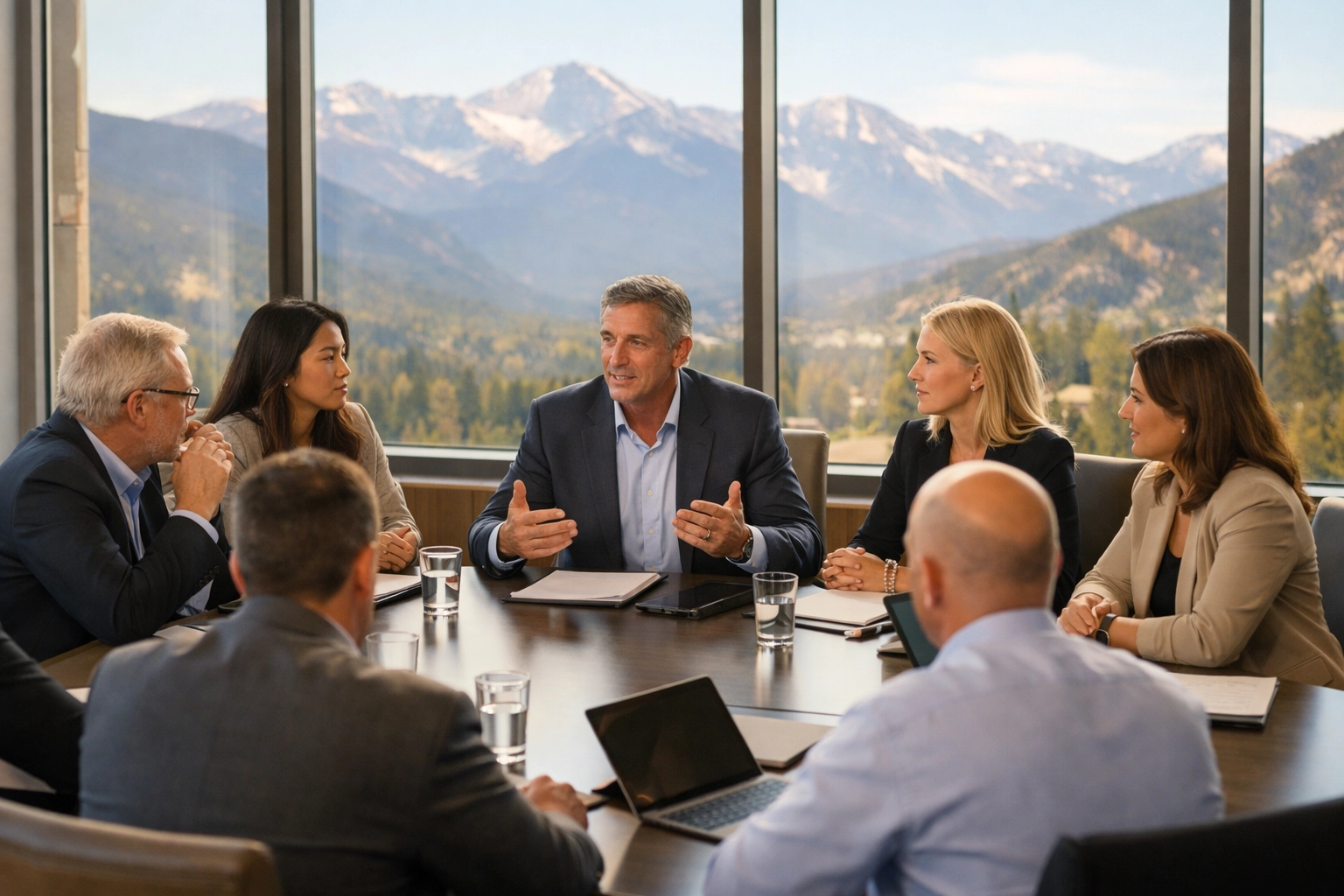 Business executives in Colorado strategizing for immersive brand events and live engagement.