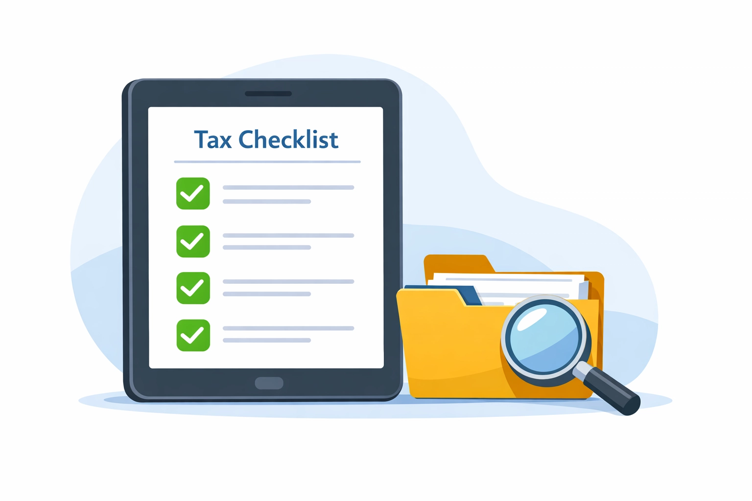 Digital checklist showing organized records for tax preparation New Haven residents can use to save money.