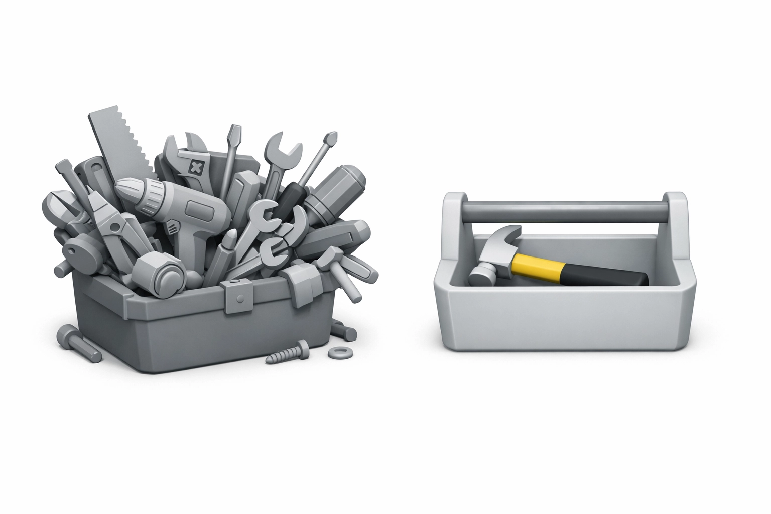 Simple vs complex construction tools: focused platform approach versus feature overload