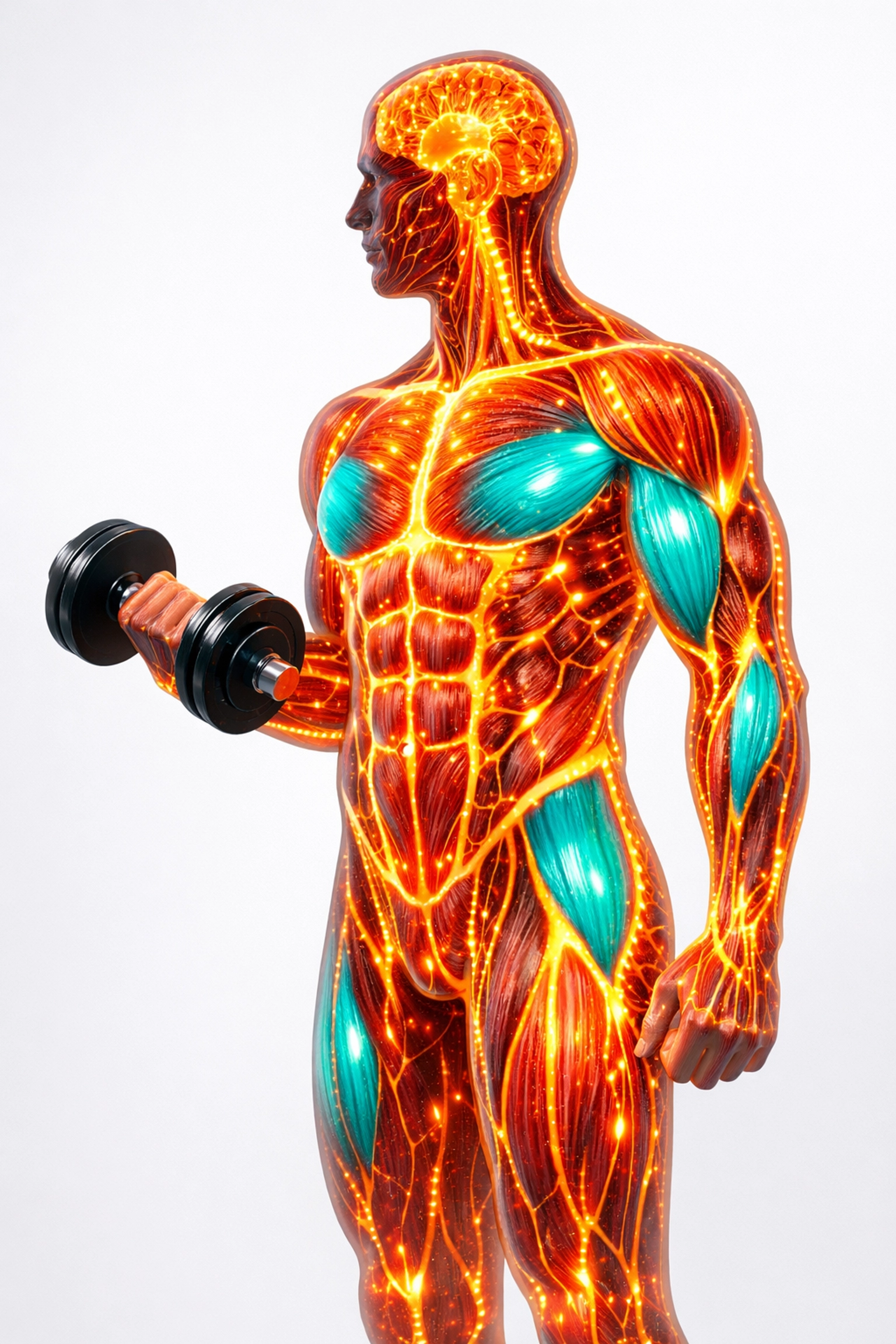 Metabolic pathways showing how strength training builds muscle and increases resting calorie burn