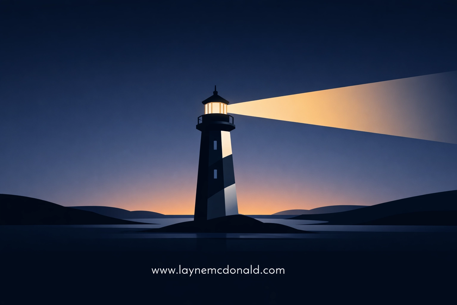 A lighthouse beam illuminating the horizon, representing clarity and direction in church leadership.