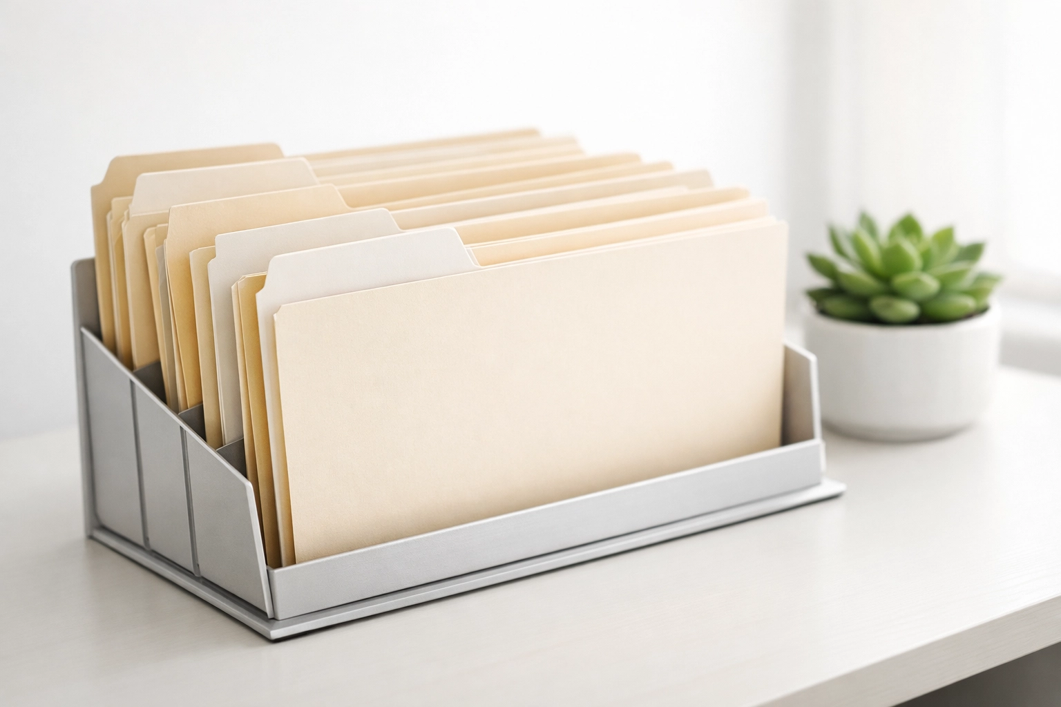 Neatly organized folders containing records for emergency financial assistance in New Jersey.