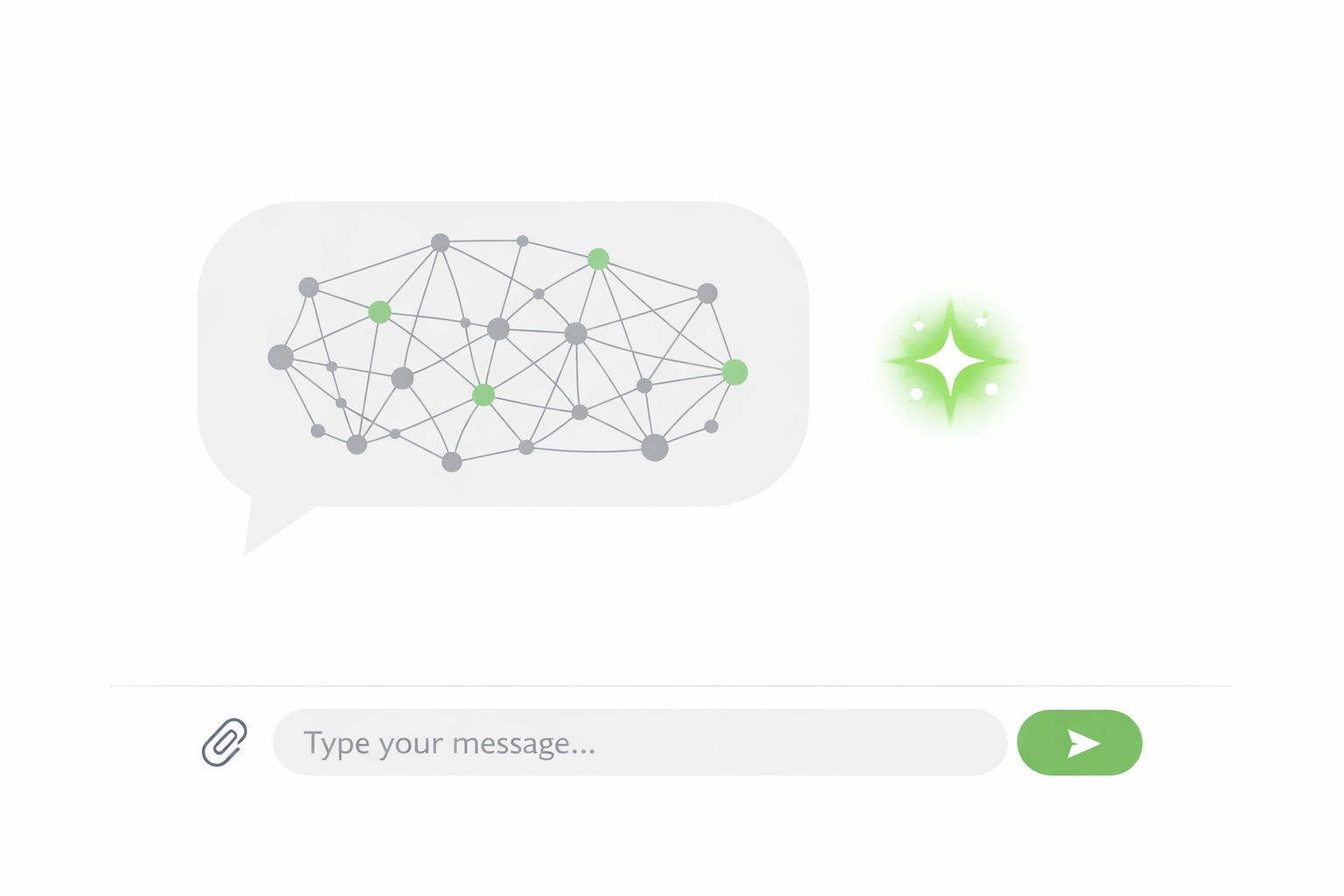 Illustration of a chat interface representing AI extracting answers from conversational queries.