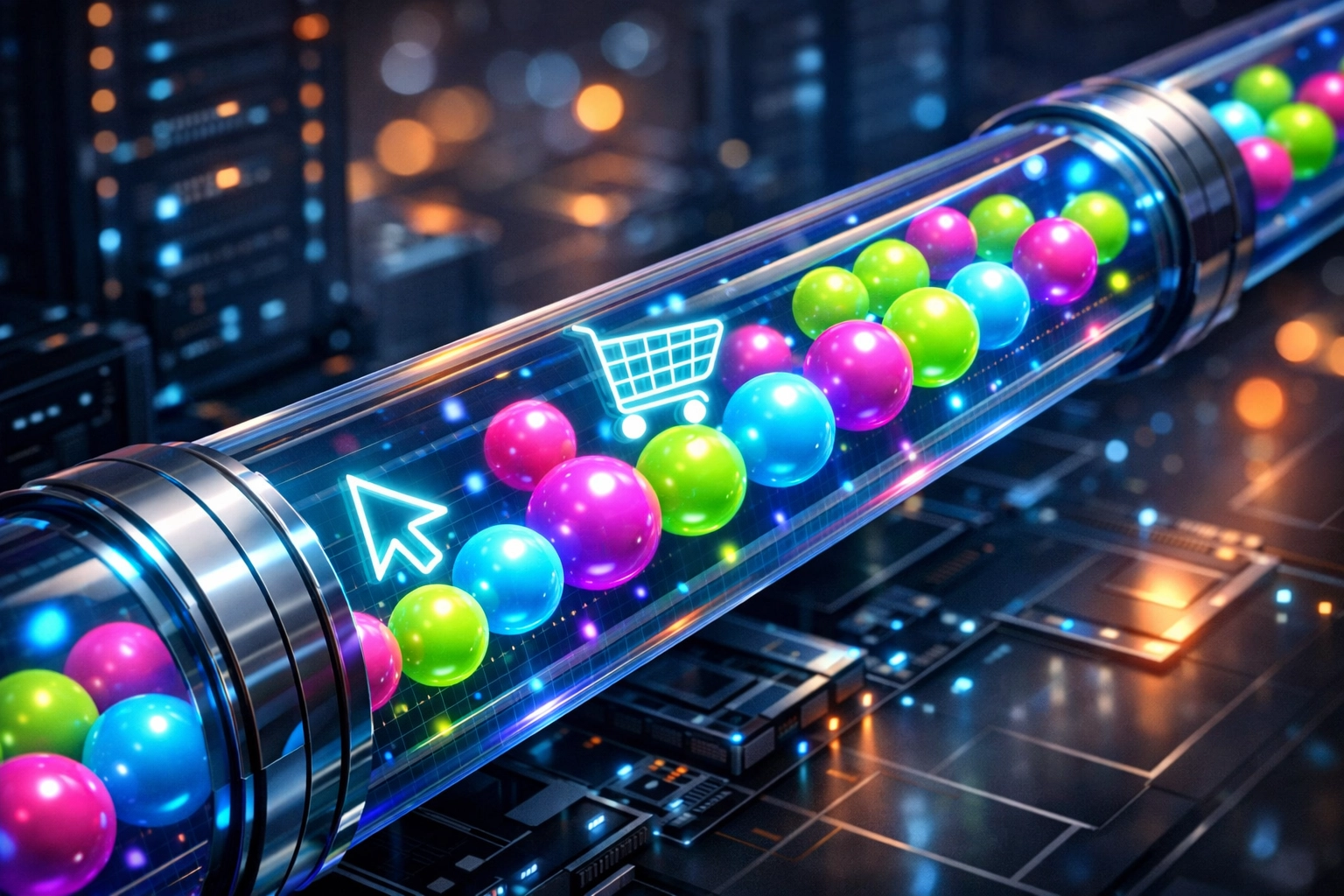 Visual representation of a GA4 data stream tracking custom website events and KPIs.