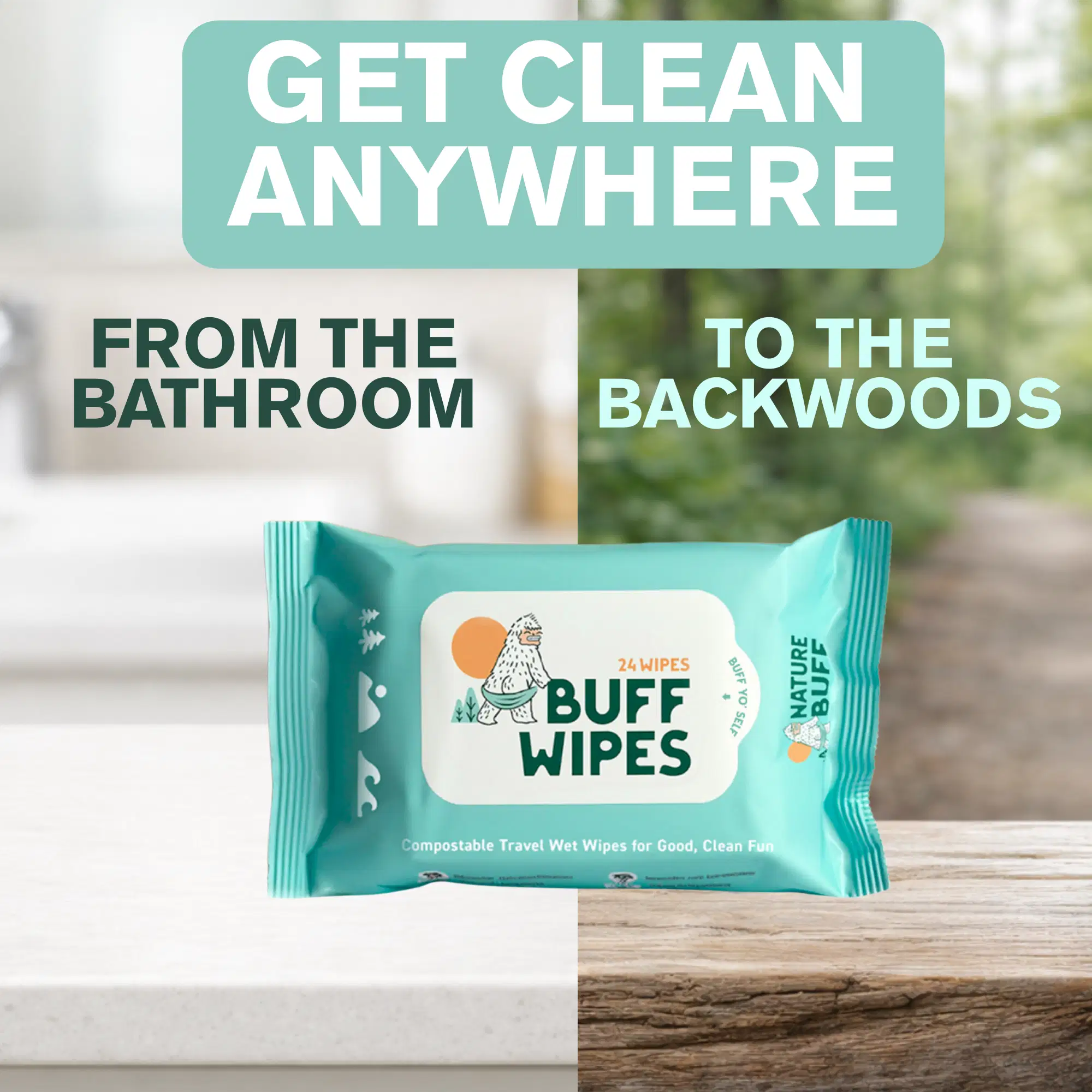 Buff Wipes Split Background