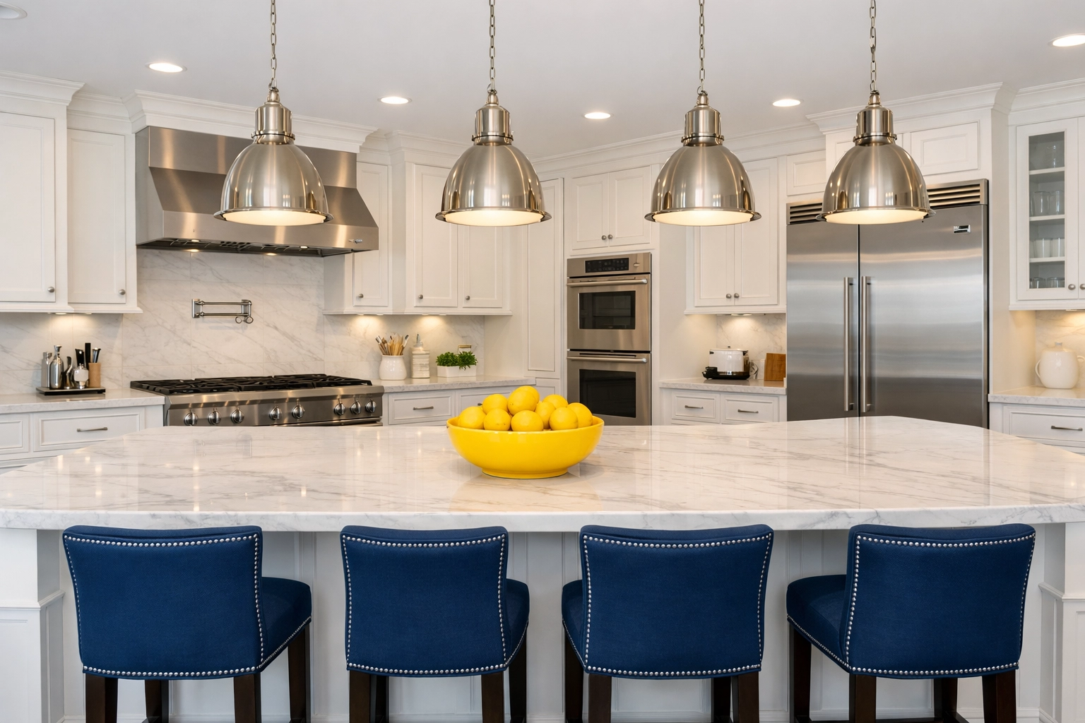 Pristine luxury kitchen in a Groton home after a professional house cleaning session.