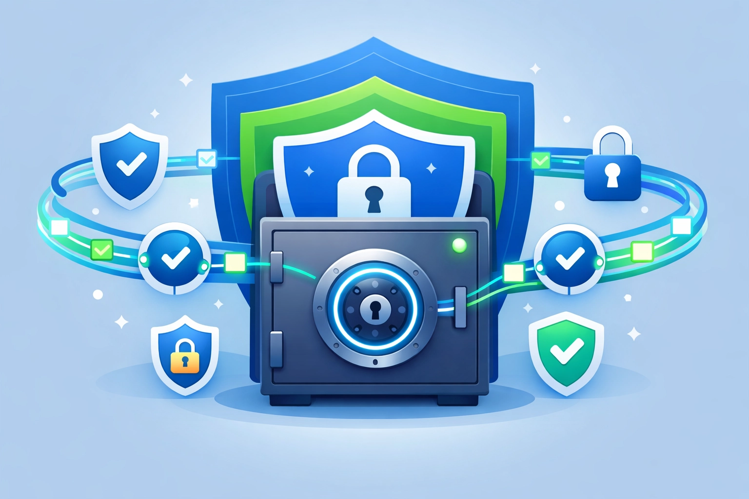 Secure encrypted digital vault protecting sensitive documents with compliance and data security