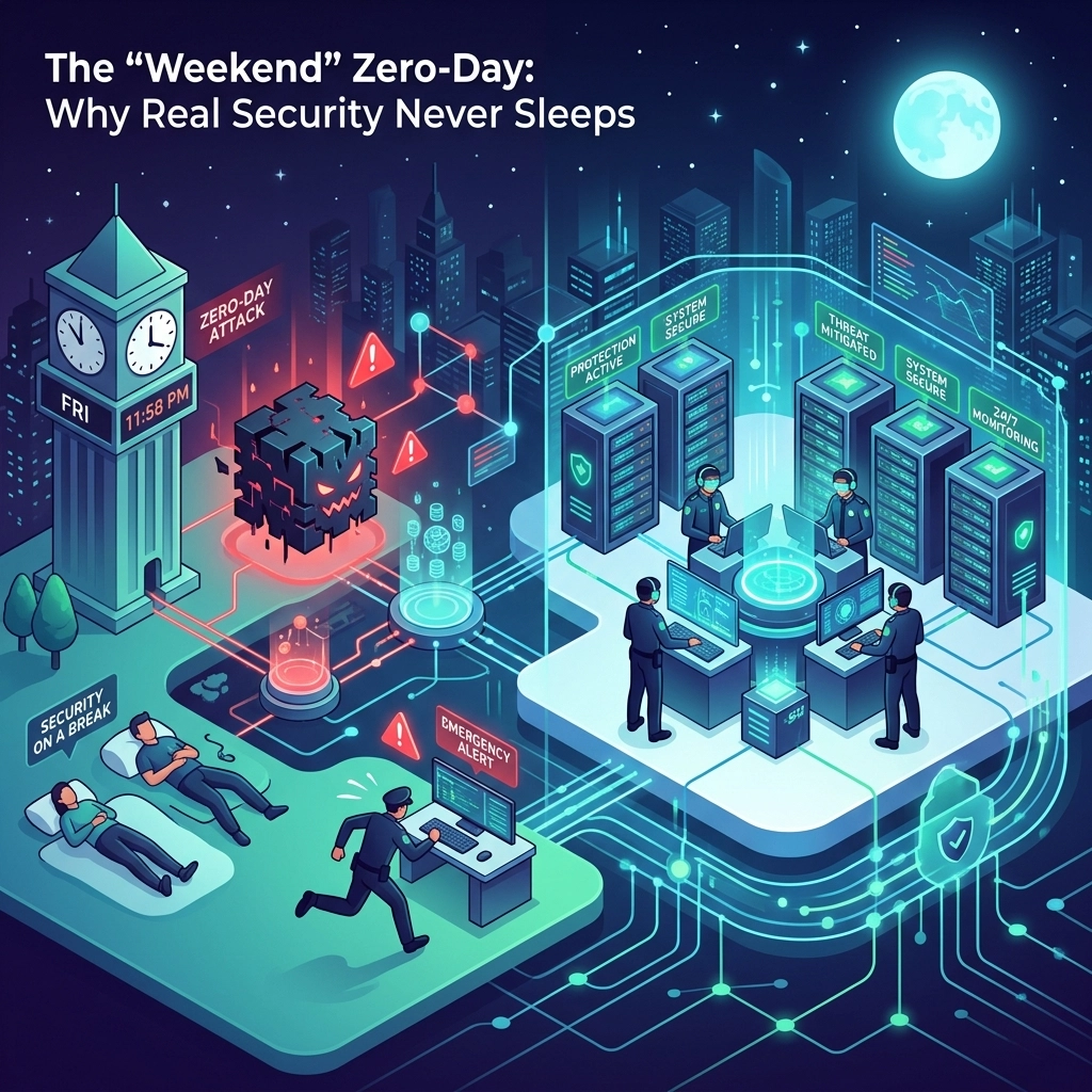 The "Weekend" Zero-Day: Why Real Security Never Sleeps