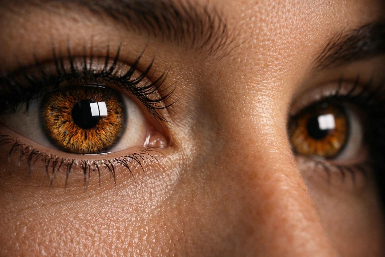 Close-up of a sharp eye with catchlights, highlighting essential portrait photography techniques.