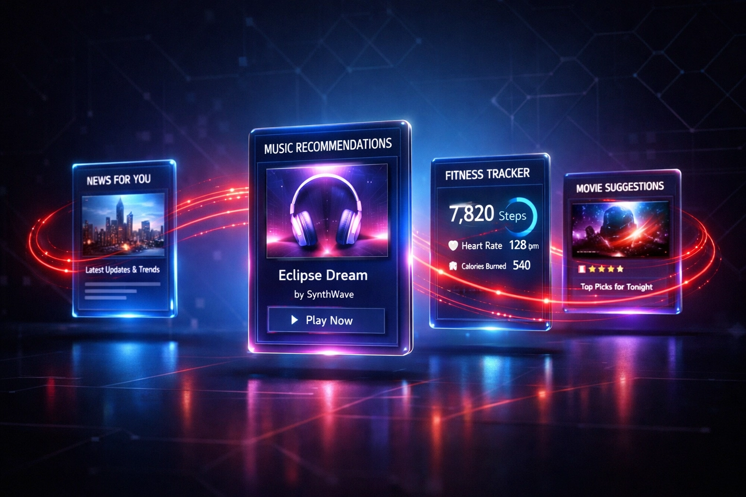 AI-powered content personalization dashboard showing dynamic content delivery for website visitors