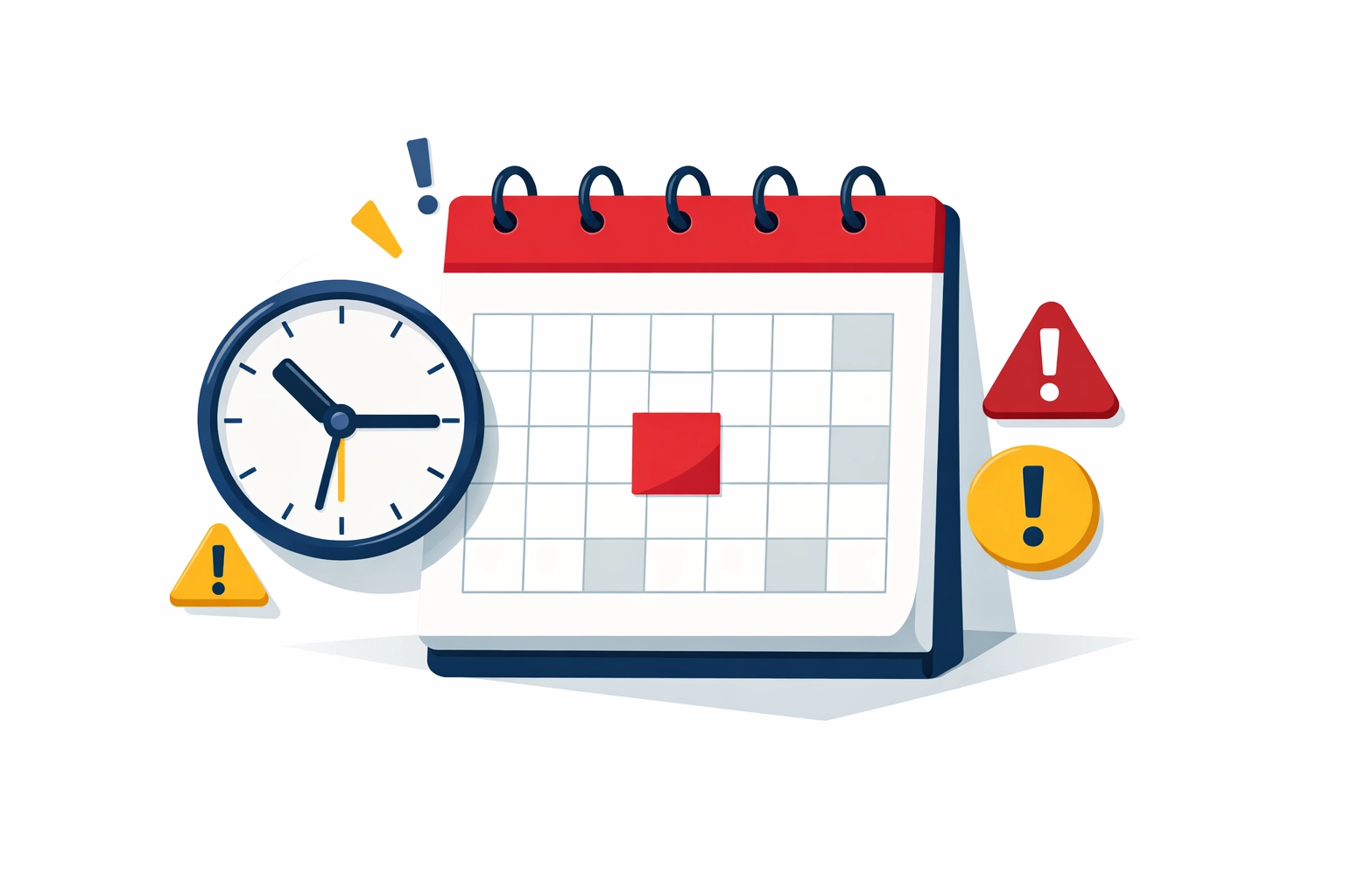 Calendar highlighting tax deadline with clock showing importance of timely filing