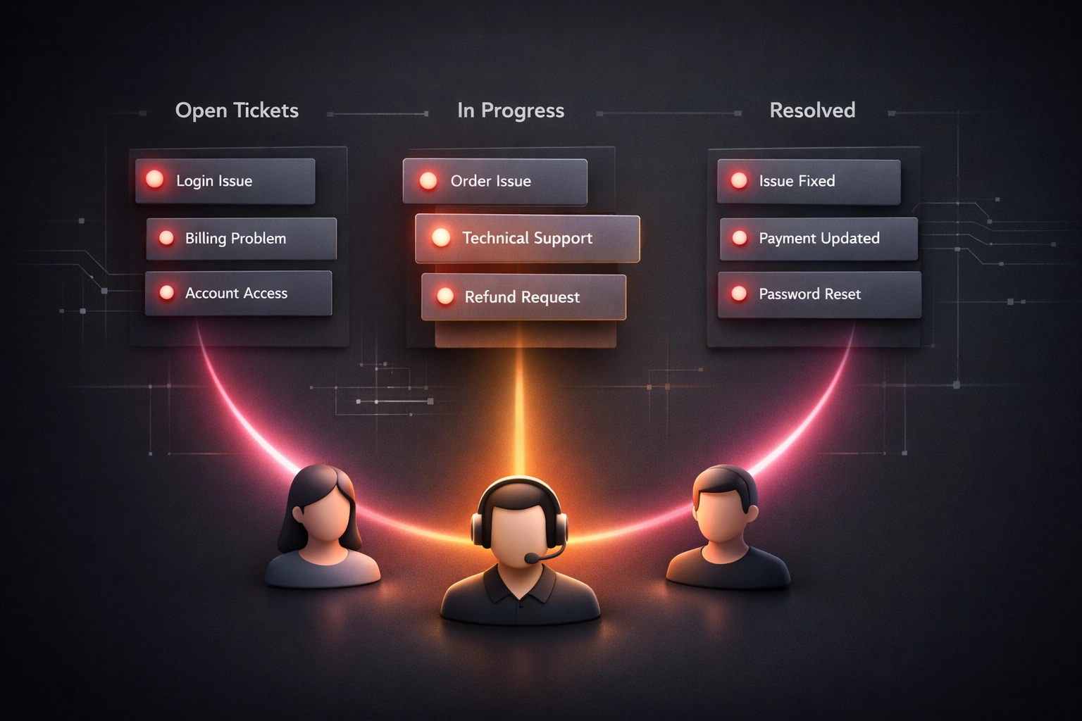 Automated customer support ticket routing system organizing inquiries by priority