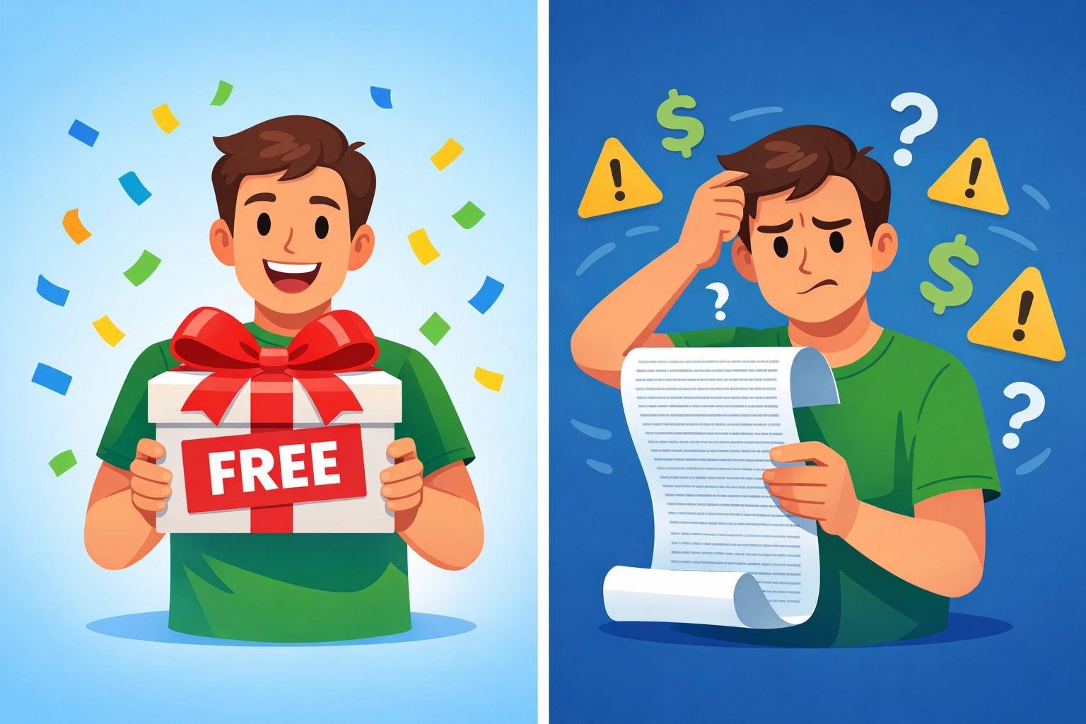 Free virtual mailbox offer comparison showing hidden costs and limitations