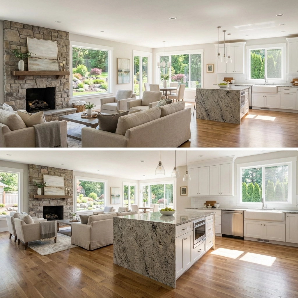 A modern, single-story ranch-style home, appealing to downsizers in Moorestown