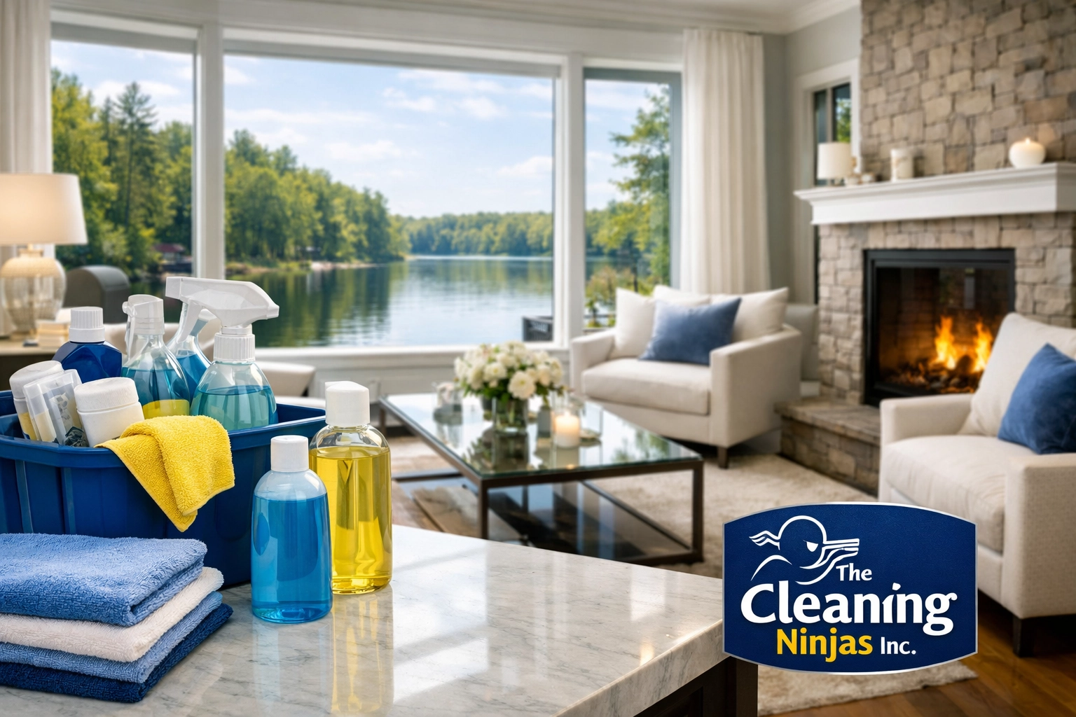 Pristine marble kitchen in a Concord estate following professional luxury house cleaning services. Luxury kitchen with marble countertops and high-end finishes in a Concord home