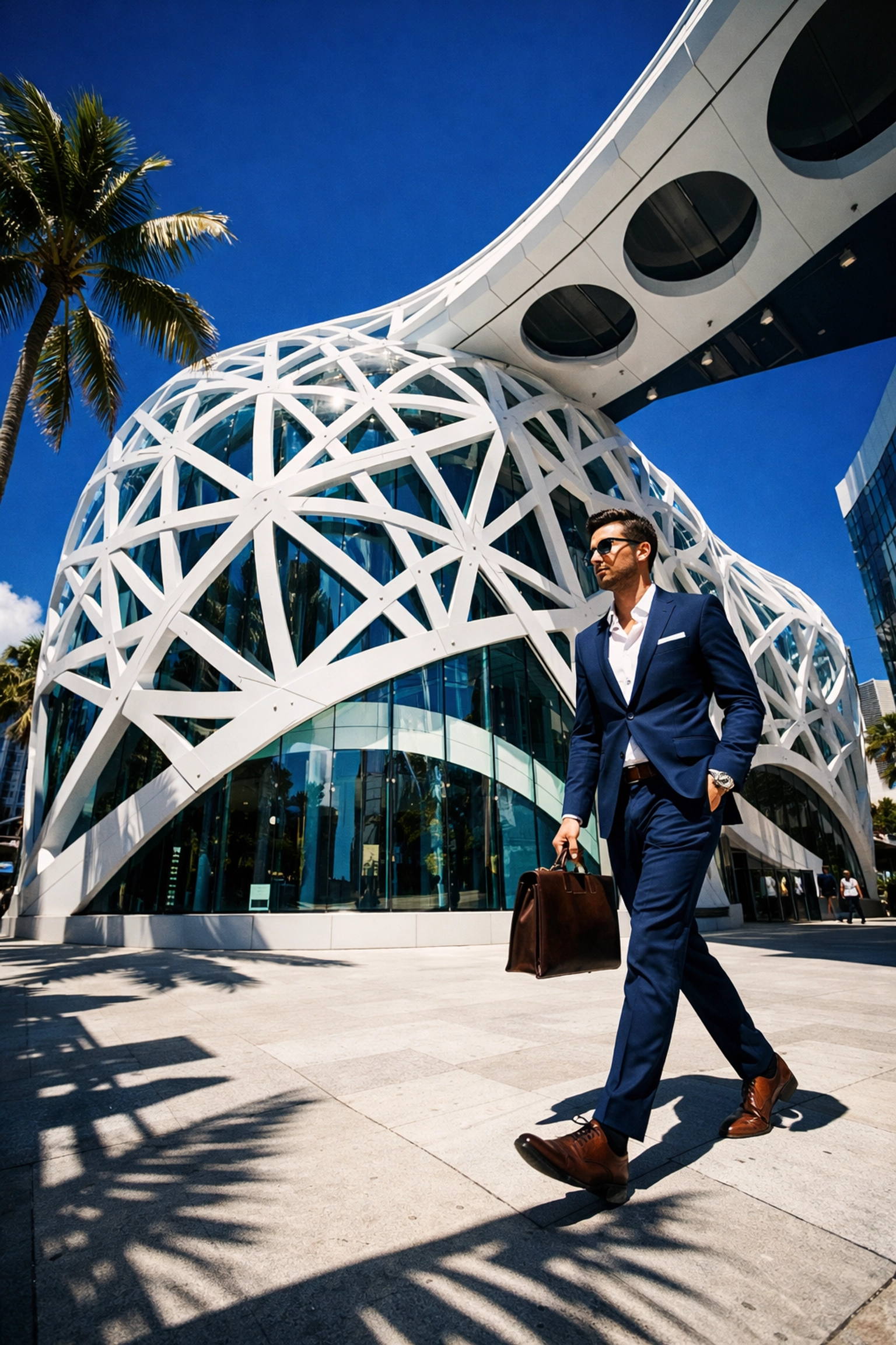Commercial brand photography featuring modern architecture in the Miami Design District.
