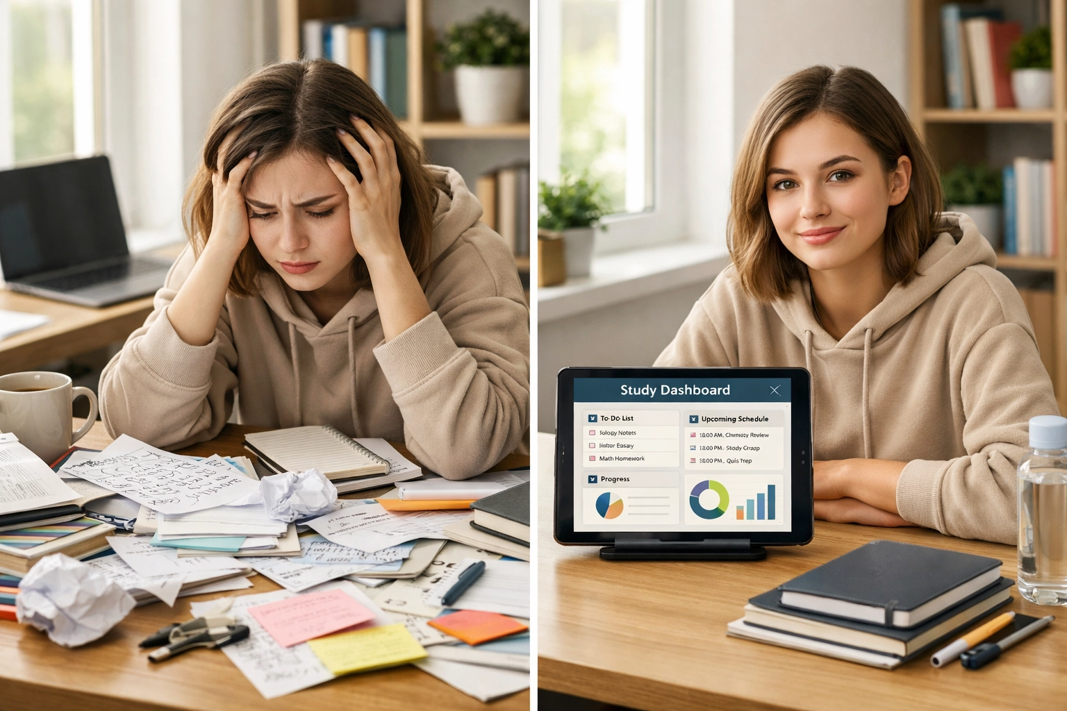 Comparison of chaotic free CLEP prep versus organized structured test prep approach (1x1, center safe zone)